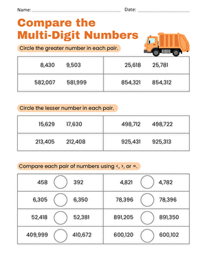Compare the Multi-Digit Numbers large image
