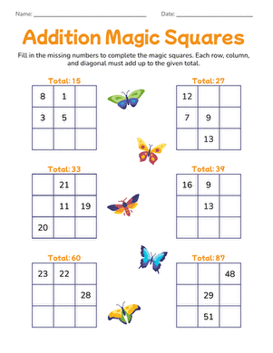 Addition Magic Squares large image