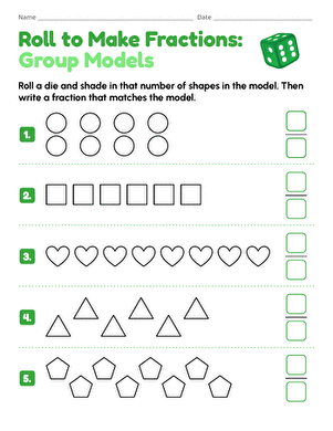 Roll to Make Fractions: Group Models large image