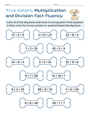 True Colors: Multiplication and Division Fact Fluency large image