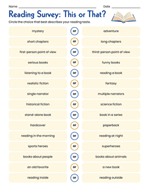 Reading Survey: This or That? large image