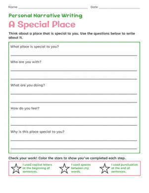 Personal Narrative Writing: A Special Place large image