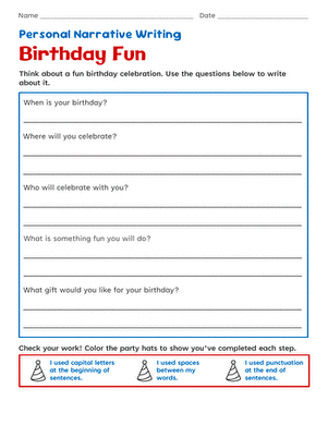 Personal Narrative Writing: Birthday Fun large image