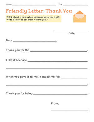 Friendly Letter: Thank You large image