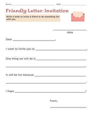 Friendly Letter: Invitation large image