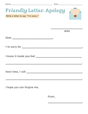 Friendly Letter: Apology large image