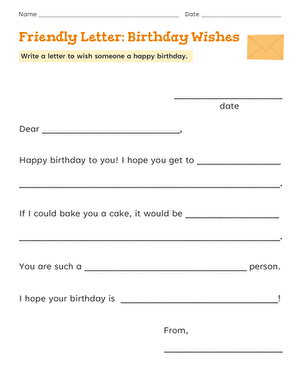 Friendly Letter: Birthday Wishes large image