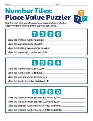 Number Tiles: Place Value Puzzler large image