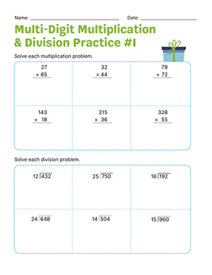 Multi-Digit Multiplication & Division Practice #1 large image