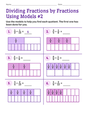 Dividing Fractions by Fractions Using Models #2 large image