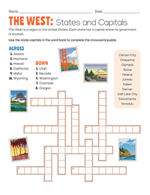 The West: States and Capitals large image