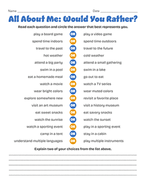 All About Me: Would You Rather? large image