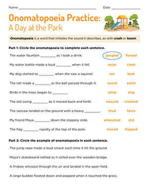 Onomatopoeia Practice: A Day at the Park large image