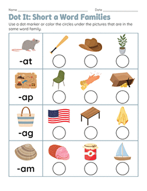 Dot It: Short a Word Families large image