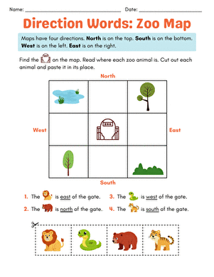 Direction Words: Zoo Map large image
