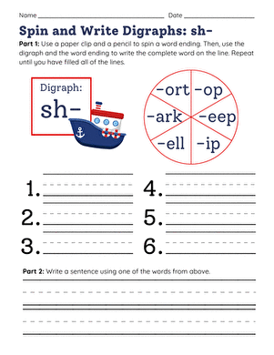Spin and Write Digraphs: sh- large image