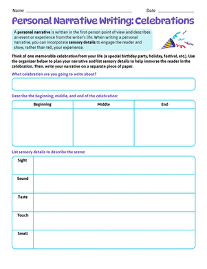 Personal Narrative Writing: Celebrations large image