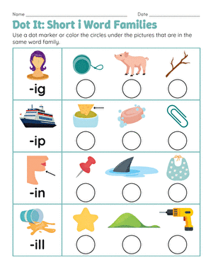 Dot It: Short i Word Families large image