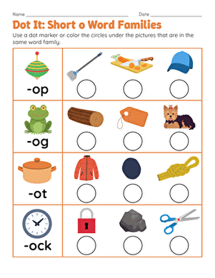 Dot It: Short o Word Families large image