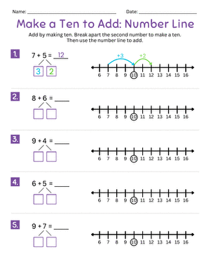 Make a Ten to Add: Number Line large image
