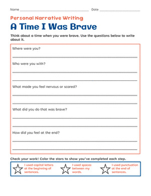 Personal Narrative Writing: A Time I Was Brave large image