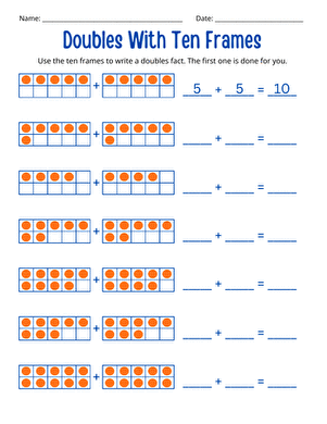 Doubles With Ten Frames large image