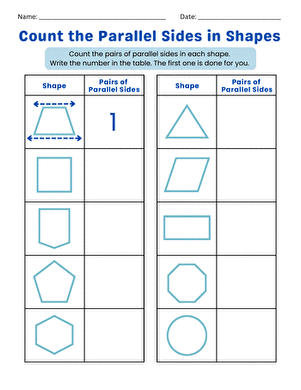 Count the Parallel Sides in Shapes large image