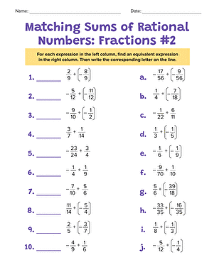 Matching Sums of Rational Numbers: Fractions #2 large image