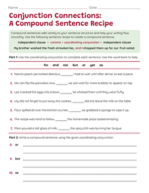 Conjunction Connections: A Compound Sentence Recipe large image