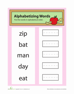 Alphabetizing Words 2