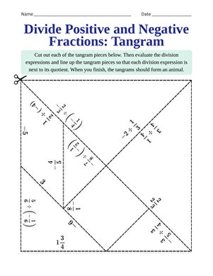 Divide Positive and Negative Fractions: Tangram large image