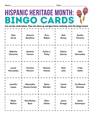 Hispanic Heritage Month: Bingo Cards large image