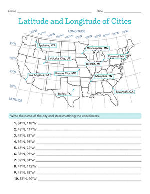 Latitude and Longitude of Cities large image