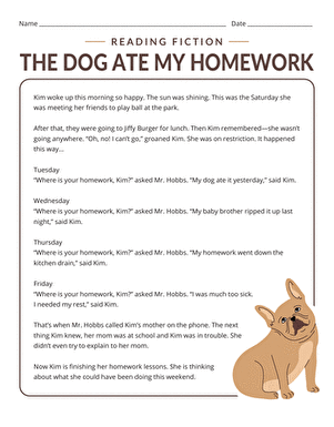 Reading Fiction: The Dog Ate My Homework large image