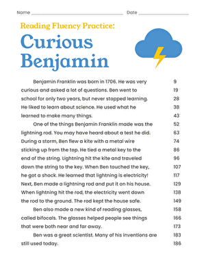 Reading Fluency Practice: Curious Benjamin large image