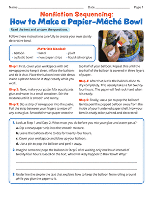 Nonfiction Sequencing: How to Make a Papier-Mâché Bowl large image