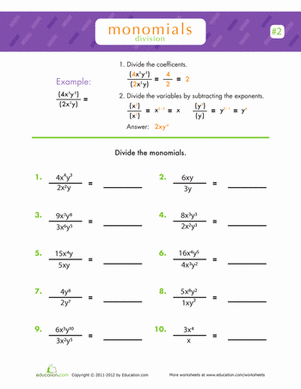 Dividing Monomials #2