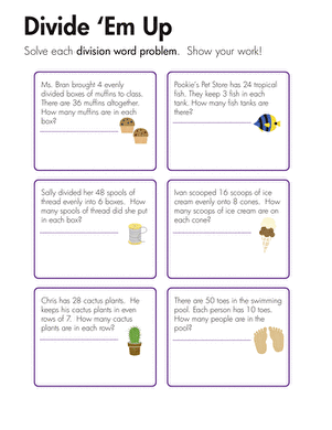 Division Word Problems: Divide 'Em Up! large image