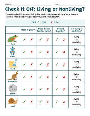Check It Off: Living or Nonliving? large image