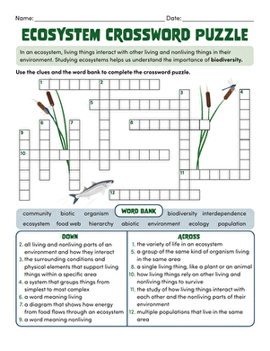 Ecosystem Crossword Puzzle large image