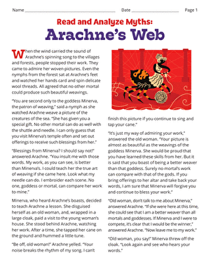 Read and Analyze Myths: Arachne's Web large image