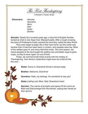 Reader's Theater: First Thanksgiving large image