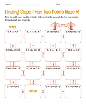 Finding Slope From Two Points Maze #1 large image