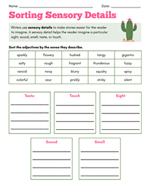 Sorting Sensory Details large image
