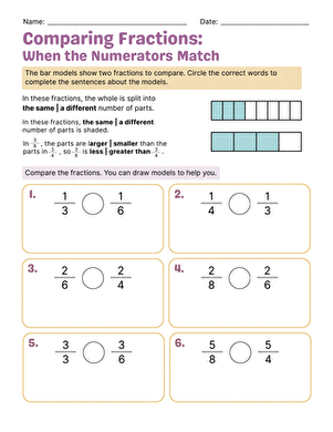 Comparing Fractions: When the Numerators Match large image