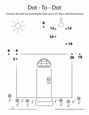 Counting by 2s Dot to Dot