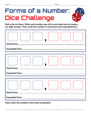 Forms of a Number: Dice Challenge large image