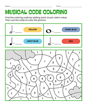 Musical Code Coloring large image