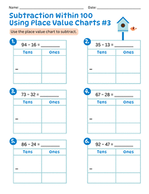 Subtraction Within 100 Using Place Value Charts #3 large image