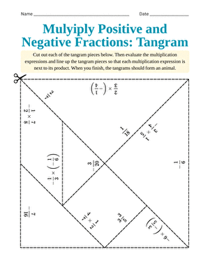 Multiply Positive and Negative Fractions: Tangram large image
